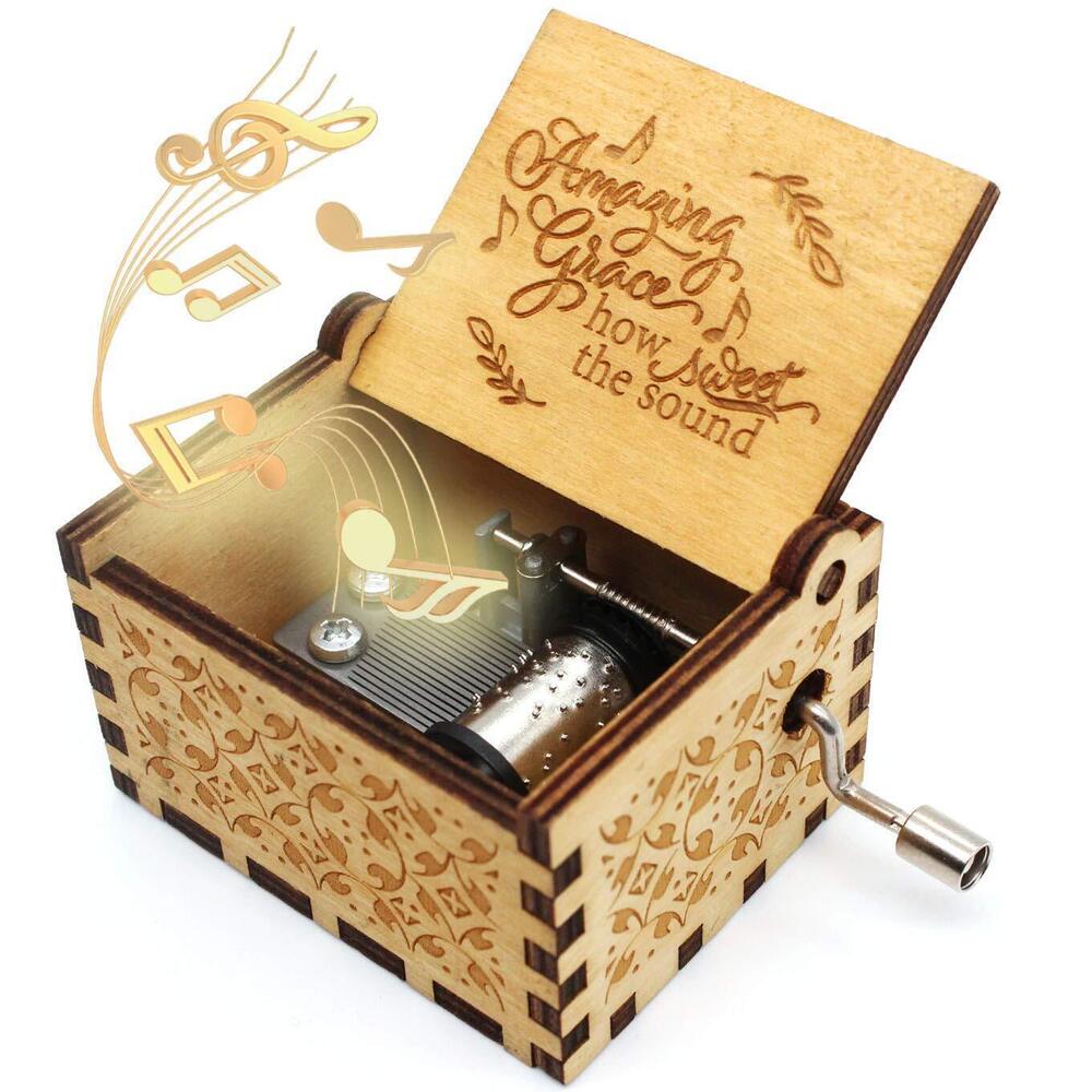 7255 Wooden Music Box Amazing Grace How Sweet The Sound Music Score